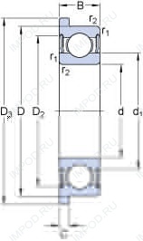Подшипник D/W RW2 R-2RS1 Подшипник D/W RW2 R-2RS1
