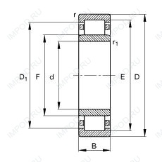 Подшипник NU2308-E-TVP2 Подшипник NU2308-E-TVP2