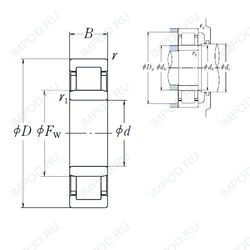 Подшипник NU 309 EW Подшипник NU 309 EW