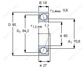 Подшипник B7012 E.T.P4S.UL Подшипник B7012 E.T.P4S.UL