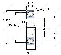 Подшипник B7219 E.T.P4S.UL
