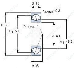 Подшипник HS7008 E.T.P4S.UL