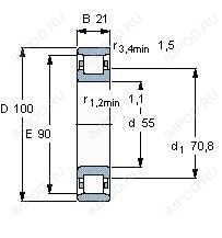 Подшипник N211 E.TVP2.C3 Подшипник N211 E.TVP2.C3