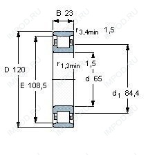 Подшипник N213 E.TVP2.C3 Подшипник N213 E.TVP2.C3
