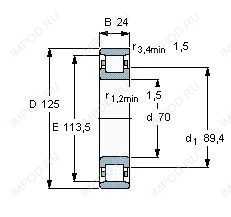 Подшипник N214 E.TVP2.C3