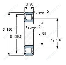 Подшипник N217 E.TVP2 Подшипник N217 E.TVP2