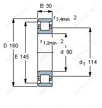 Подшипник N218 E.M1.C3