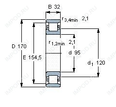 Подшипник N219 E.TVP2 Подшипник N219 E.TVP2