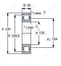 Подшипник N226 E.TVP2.C3 Подшипник N226 E.TVP2.C3
