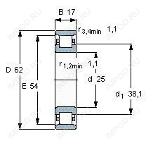 Подшипник N305 E.TVP2 Подшипник N305 E.TVP2