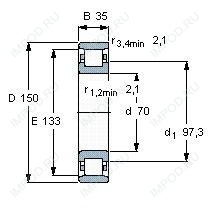Подшипник N314 E.M1.C3