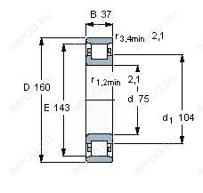 Подшипник N315 E.M1.C3