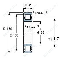 Подшипник N317 E.M1.C3