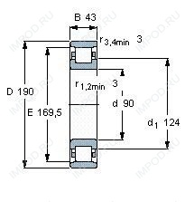 Подшипник N318 EM1C3