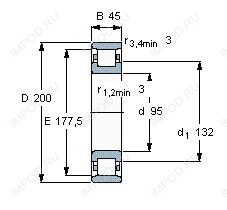 Подшипник N319 ECP.C3 Подшипник N319 ECP.C3
