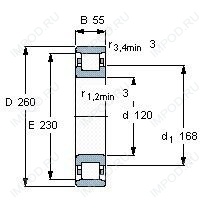 Подшипник N324 ECP.C3 Подшипник N324 ECP.C3