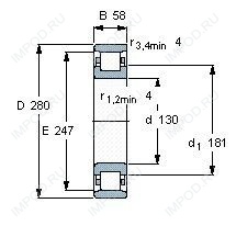 Подшипник N326 E.M1.C3