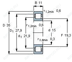 Подшипник NJ202 E.M1A.C3