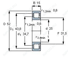 Подшипник NJ205 E.TVP3.C3