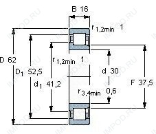 Подшипник NJ206 E.TVP2.C3