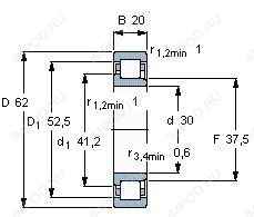 Подшипник NJ2206 E.TVP3