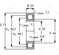 Подшипник NJ2207 E.TVP3