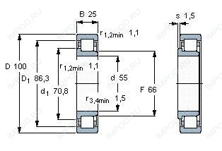 Подшипник NJ2211 E.M1.C3