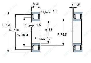 Подшипник NJ2213 E.TVP3