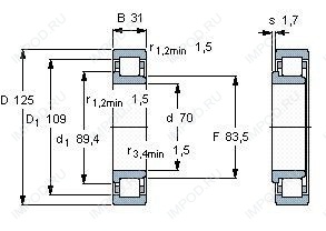 Подшипник NJ2214 E.M1.C3 Подшипник NJ2214 E.M1.C3