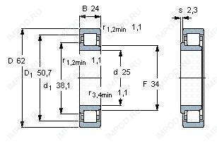 Подшипник NJ2305 ECP.C3