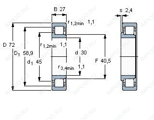 Подшипник NJ2306 E.TVP2.C3