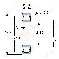 Подшипник NU202 E.TVP3