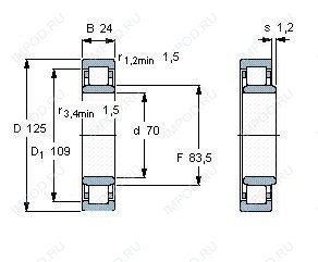 Подшипник NU214 ECM.C3 Подшипник NU214 ECM.C3