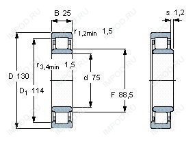 Подшипник NU215 E.TVP2.C3