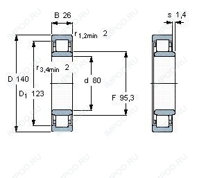 Подшипник NU216 ECJ.C3
