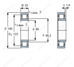 Подшипник NU2216 E.M6.C3