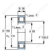 Подшипник NU2217 E.M1.C3 Подшипник NU2217 E.M1.C3