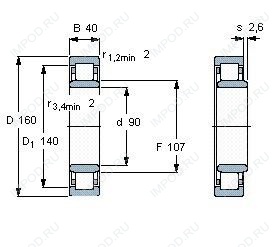 Подшипник NU2218 E.M1.C3