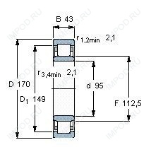 Подшипник NU2219 E.TVP2.C3