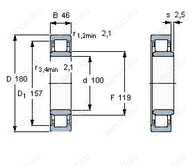 Подшипник NU2220 E.M1.C3 Подшипник NU2220 E.M1.C3