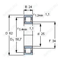 Подшипник NU2305 E.TVP2.C3