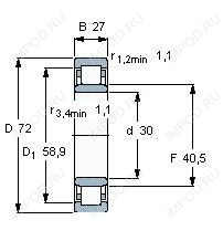 Подшипник NU2306 E.TVP3.C3