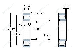 Подшипник NU2312 E.TVP2.C3
