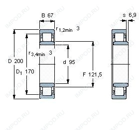 Подшипник NU2319 ECML.C3 Подшипник NU2319 ECML.C3