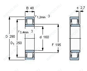 Подшипник NU2320 ECML.C3 Подшипник NU2320 ECML.C3