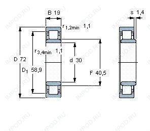 Подшипник NU306 E.M1 Подшипник NU306 E.M1