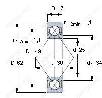 Подшипник QJ305 MA.C2L