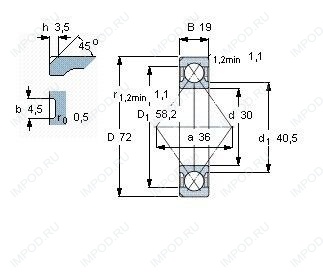 Подшипник QJ306 TVP.C3