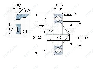 Подшипник QJ311 N2MA.C2L Подшипник QJ311 N2MA.C2L