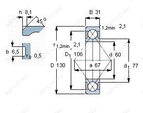 Подшипник QJ312 MPA.C3